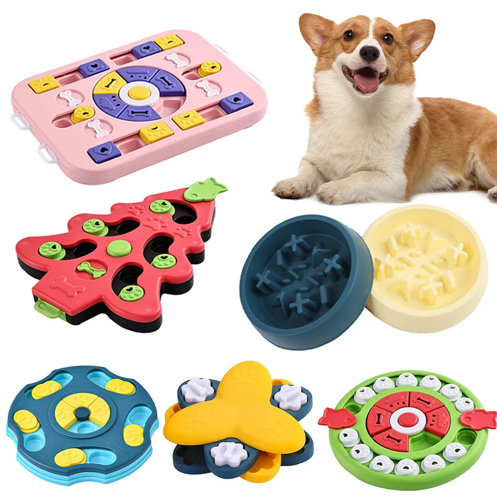 Dog Puzzle Feeder Toy - Dispenser makanan IQ anak anjing mangkuk
