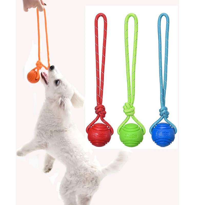 Suction Cup Dog Tug Toy - Bola pelatihan anjing di tali katun