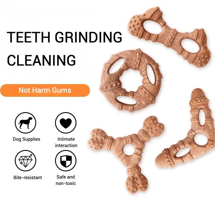 Teeth Cleaning Dog Chew Bone - Mainan Gigit Anjing Bentuk Tulang Imitasi,