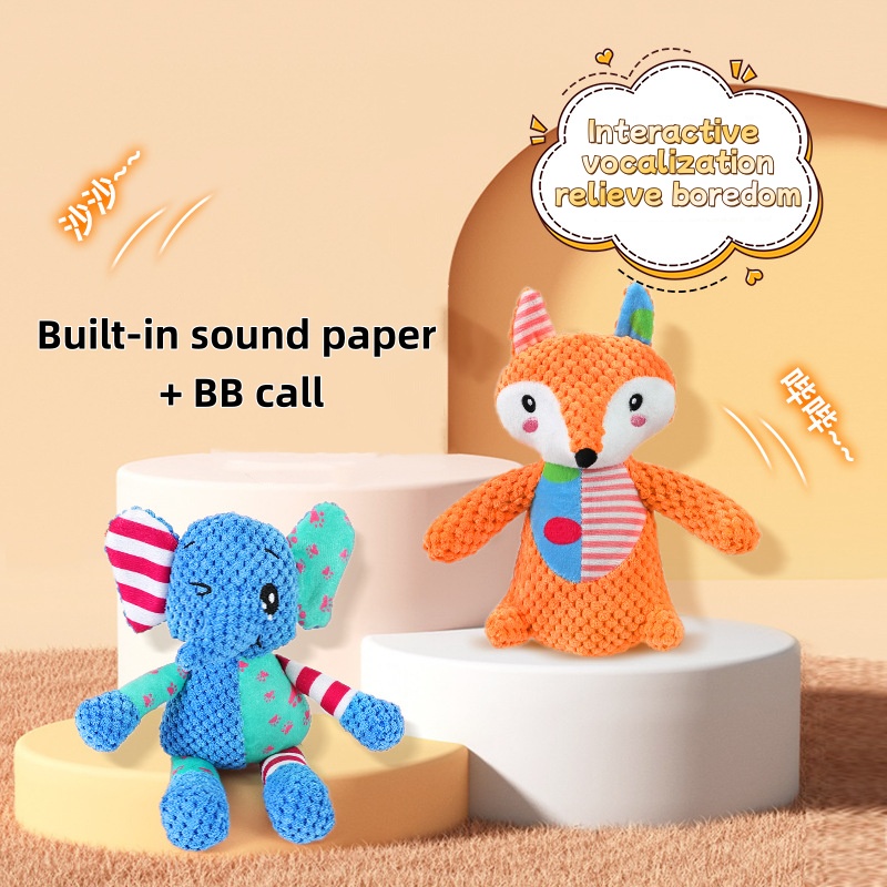 Interactive Squeaky Plush Dog Toy - Mainan Hewan Peliharaan Interaktif Model Sambung,
