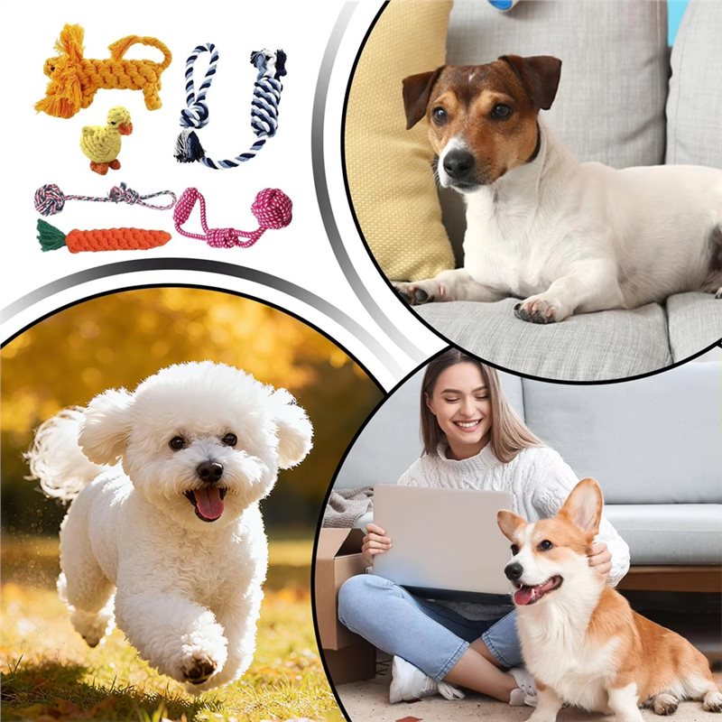 Tali Untuk Anjing 6 Buah Perle - Dog Rope Toy Aggressive Chewers ulasan dan harga